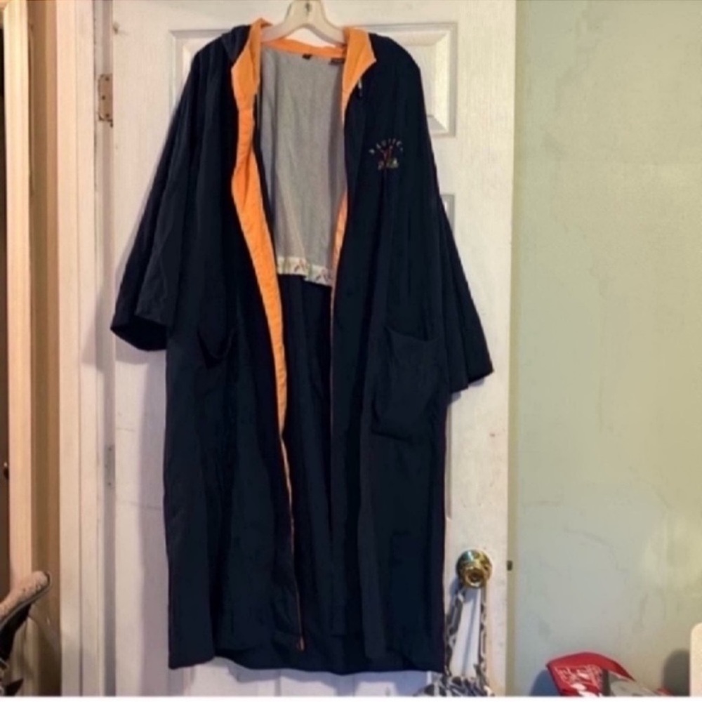 Nautica Navy and Orange Men's Coat vintage